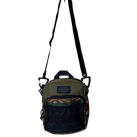 Pendleton Smith Rock Crossbody Bag 9"x8" Southwestern Aztec Green Travel Mesh - Picture 3 of 12